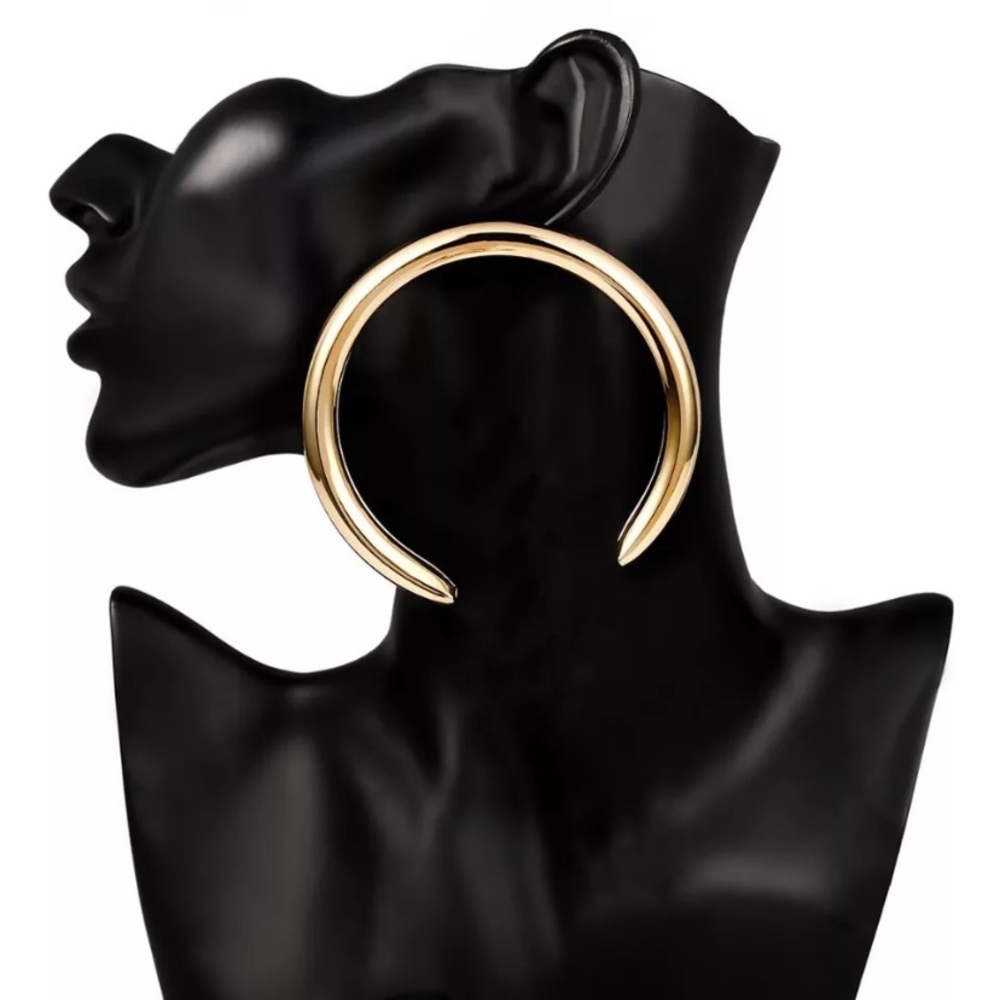 Trendy Big Open Round Drop Earrings For Women - Picture 4 of 6